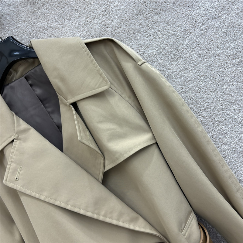 Pra*a khaki short trench coat cheap replica designer clothes