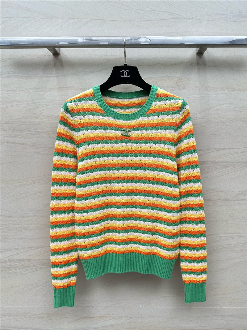 Ch**el striped knit sweater green