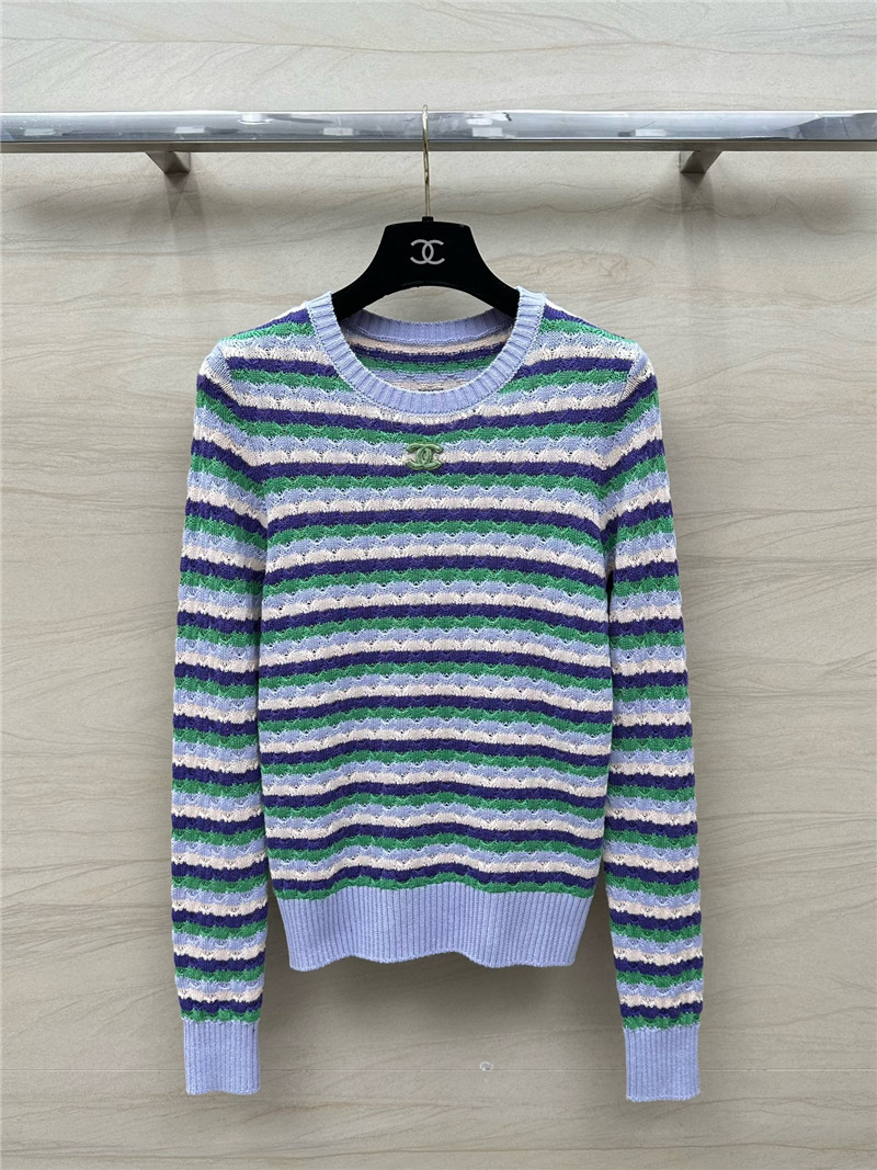 Ch**el striped knit sweater purple