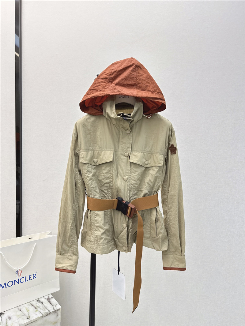 Moncler hemming decorative trench coat replica clothing sites