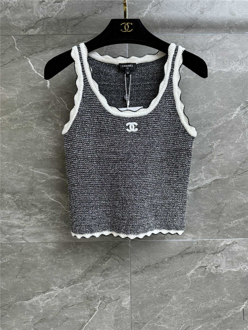 Ch**el contrast lace vest replica d&g clothing