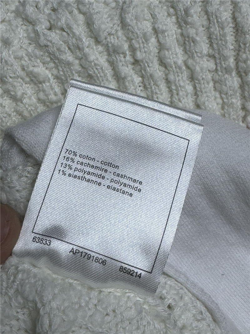 Ch**el color block twist cardigan white