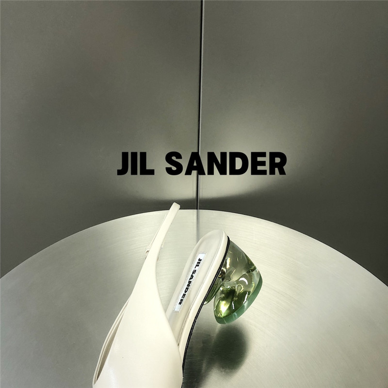 Jil Sander 50mm Leather Slingback Pumps in White