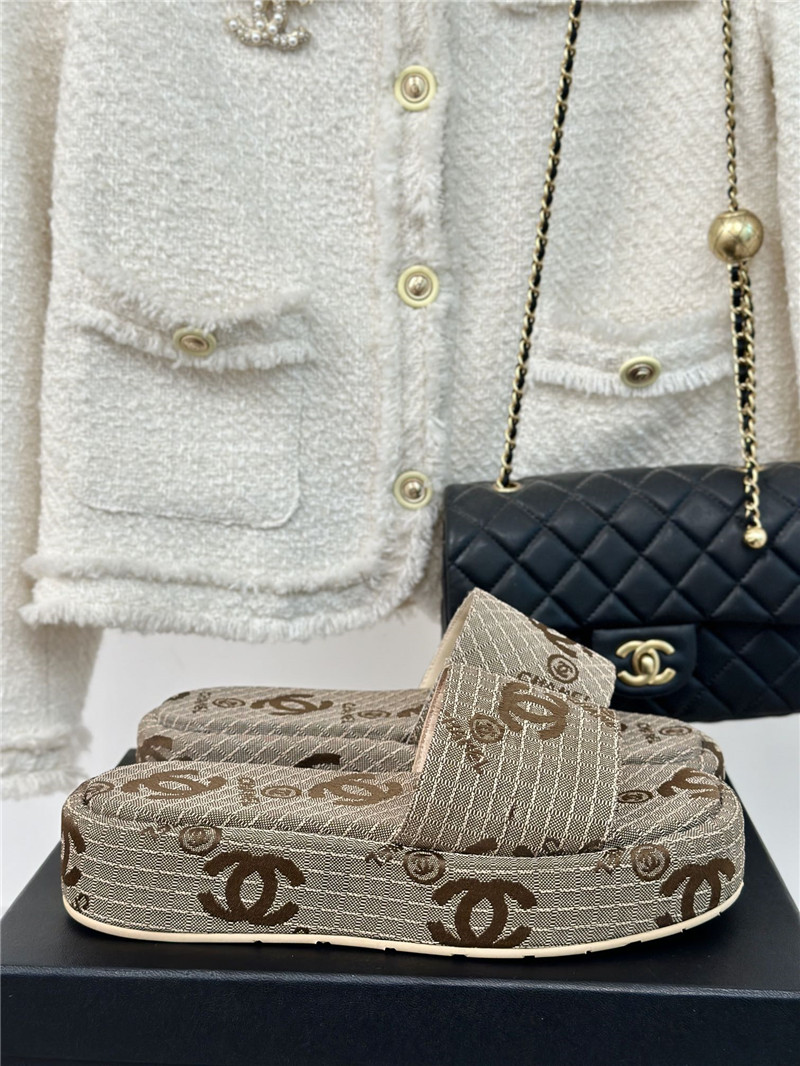 Ch**el logo platform off-white women¡¯s slippers