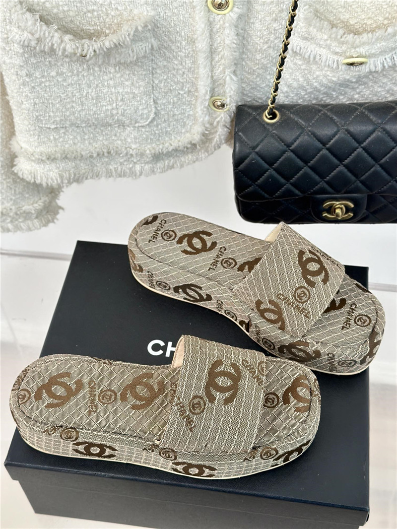 Ch**el logo platform off-white women¡¯s slippers