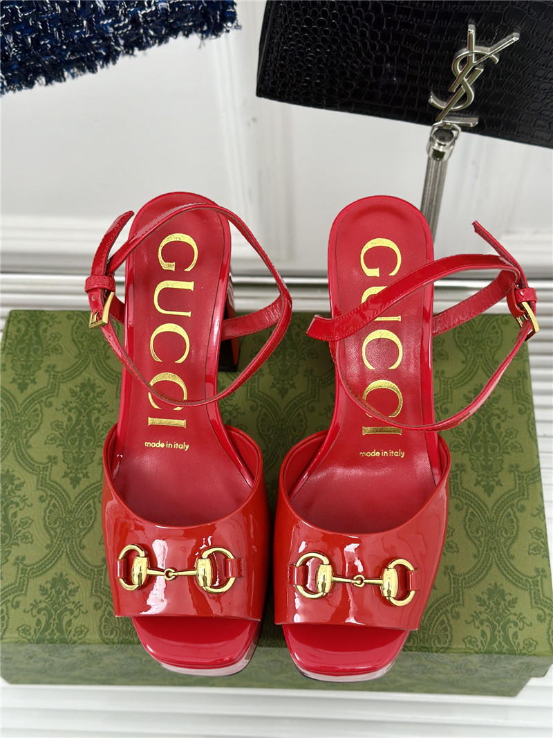 Gvc*1 women’s horsebit red platform sandals