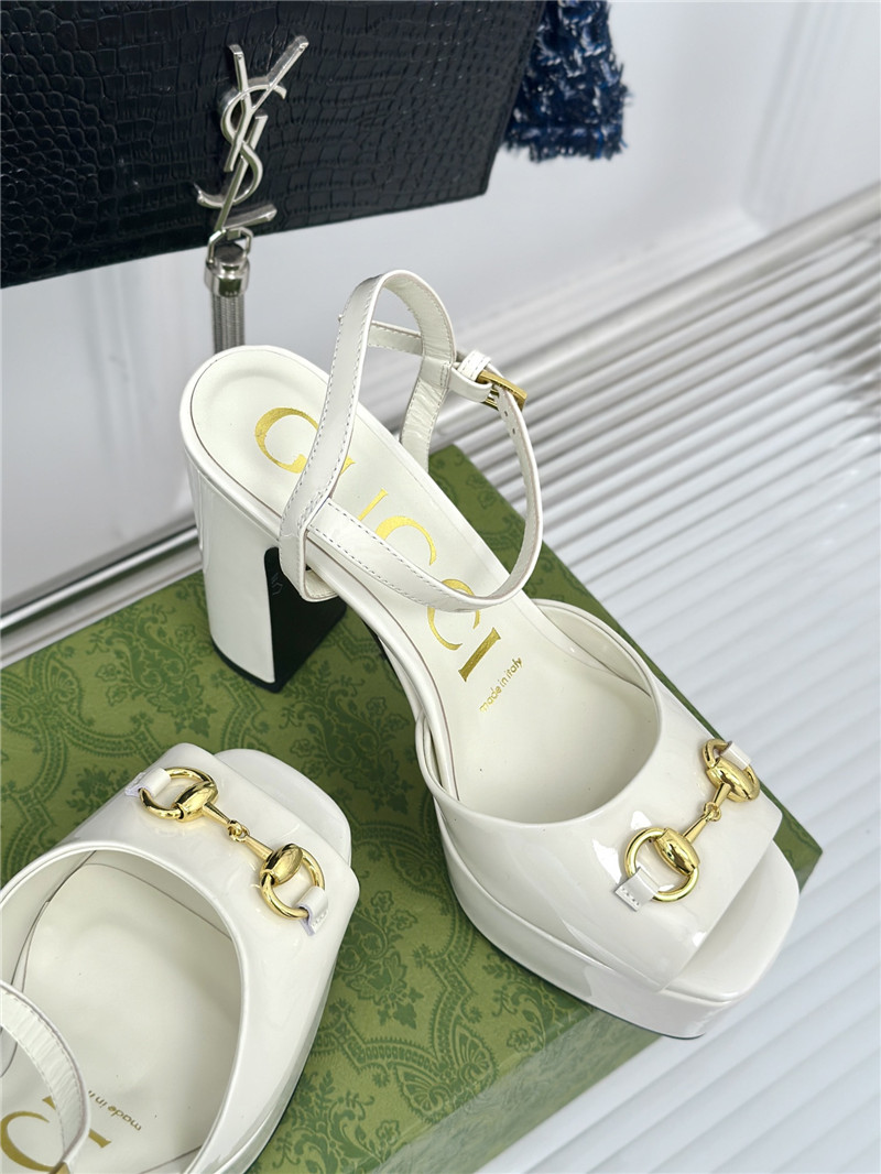 Gvc*1 women’s horsebit white platform sandals