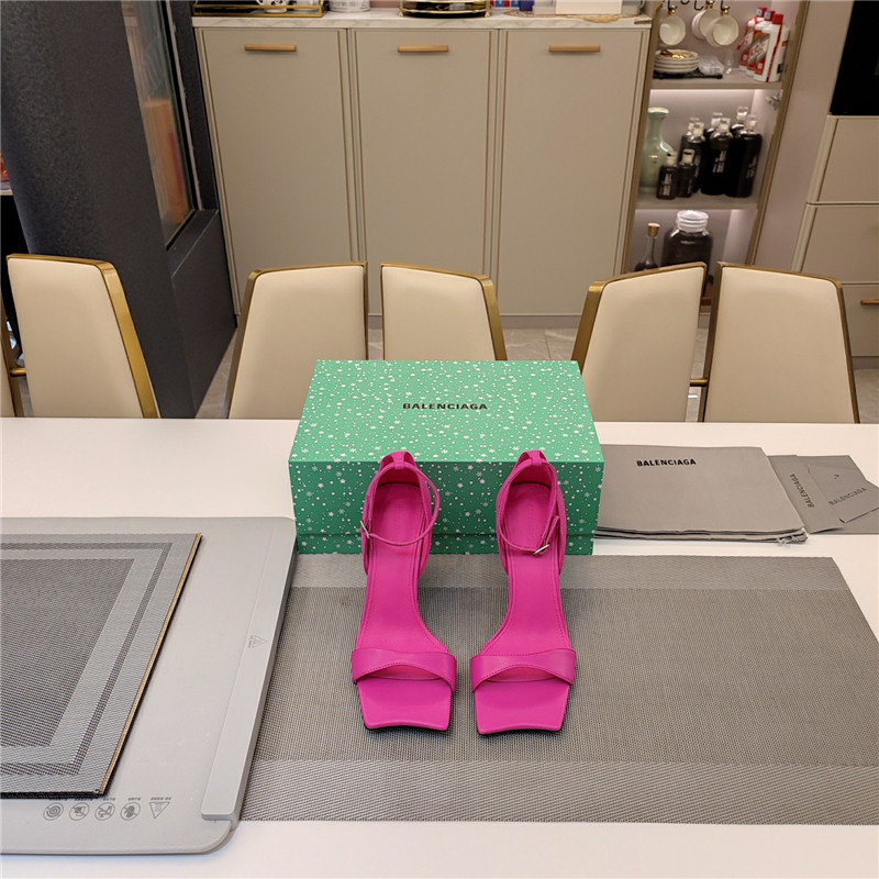 Ba1en*iaga hourglass 100 pink leather sandals