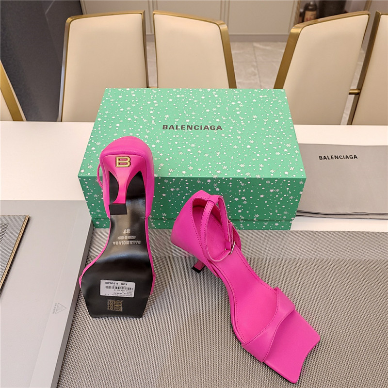 Ba1en*iaga hourglass 100 pink leather sandals