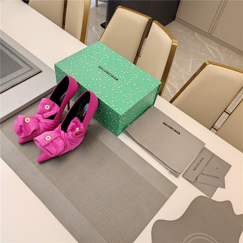 Ba1en*iaga knife chemise slingback pumps in rose red