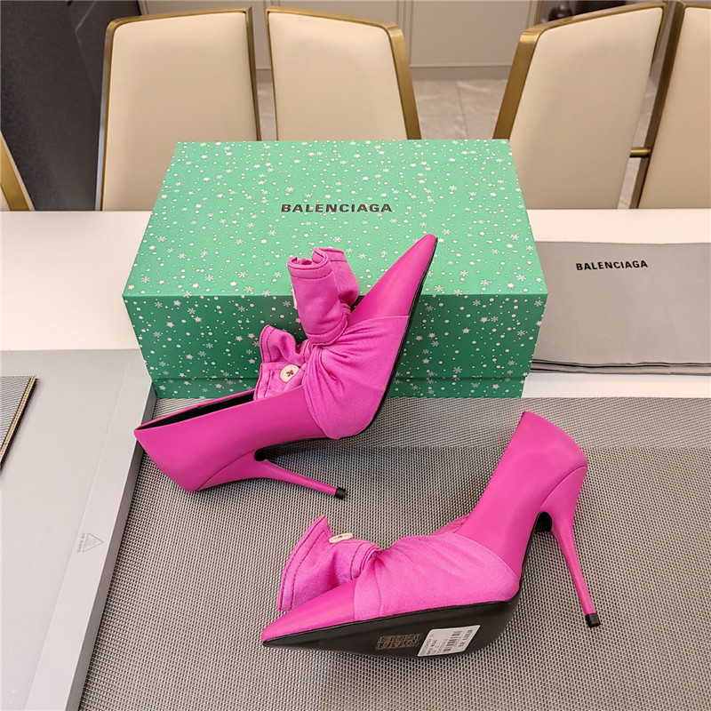 Ba1en*iaga knife chemise slingback pumps in rose red