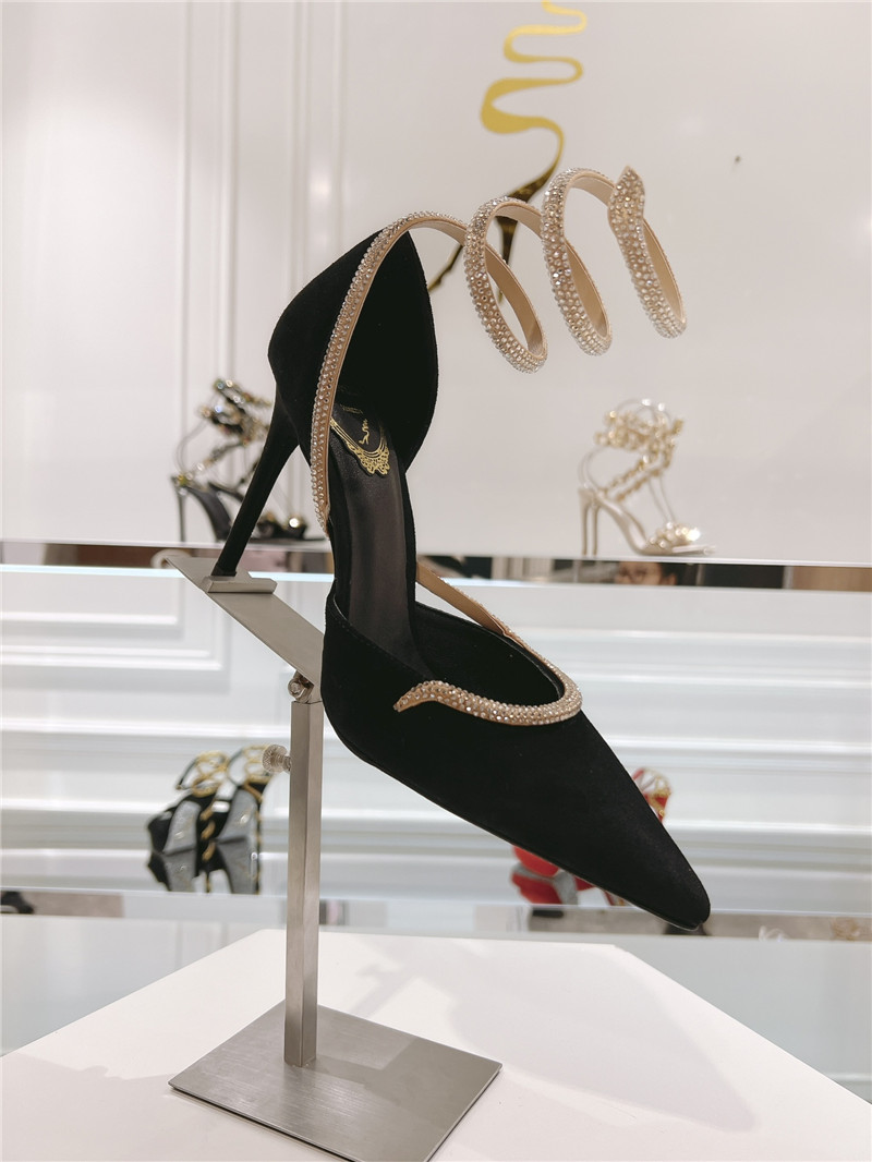 René Caovilla Cleo Wraparound Leather Pumps