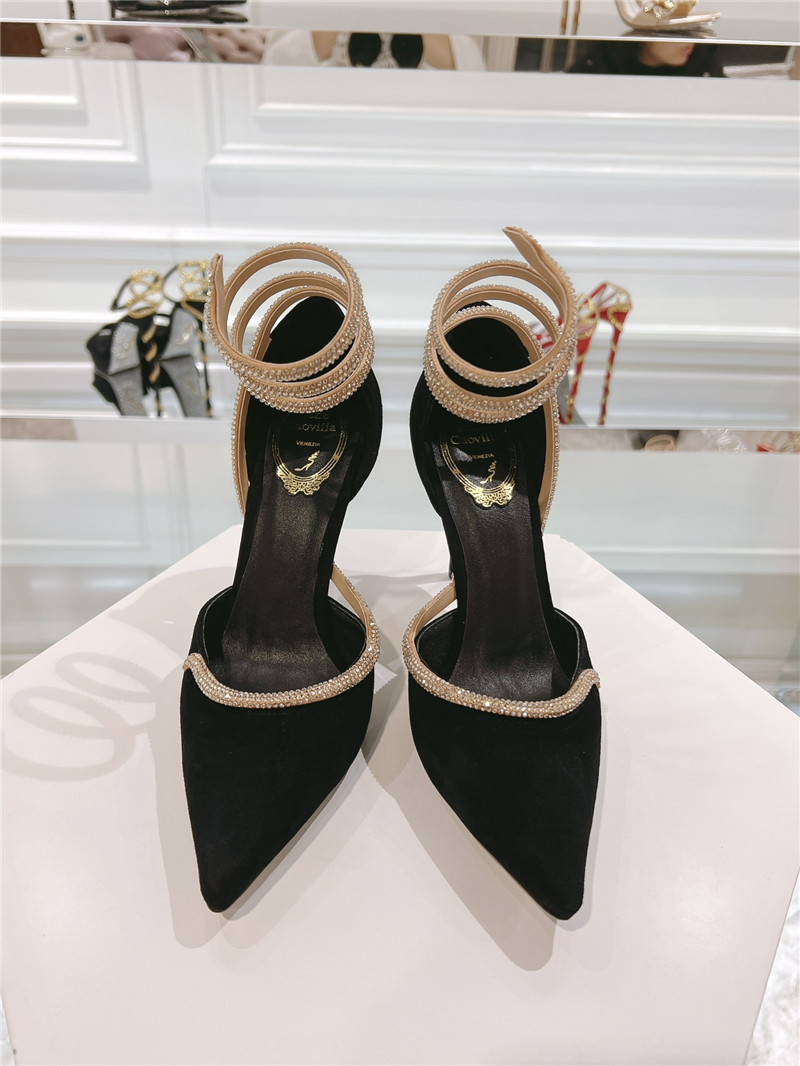 René Caovilla Cleo Wraparound Leather Pumps