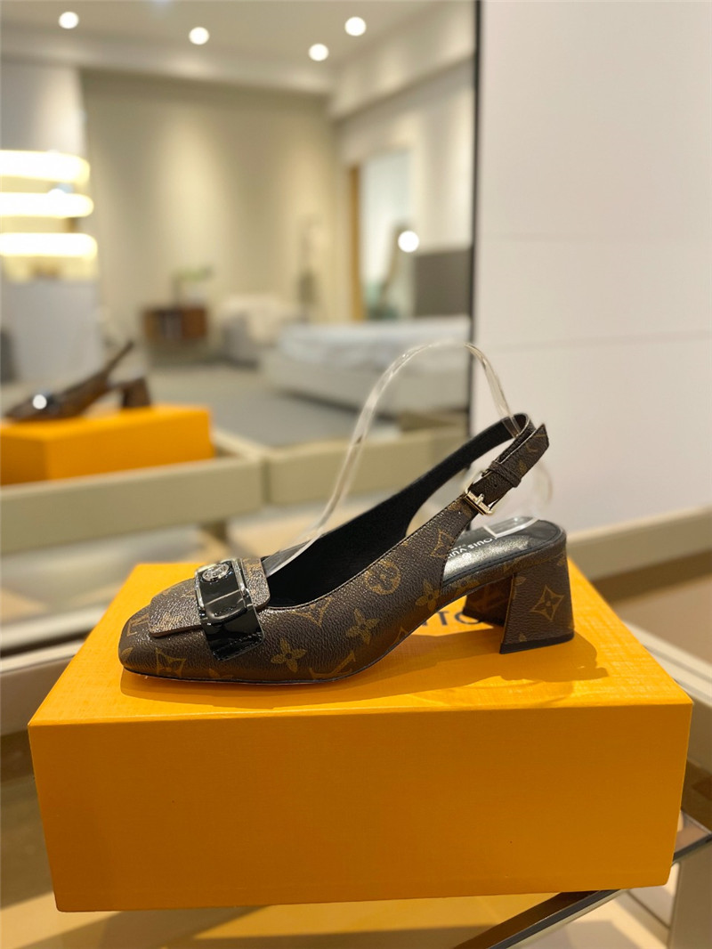 l0vis Vvtt0n monogram leather shake slingback pumps