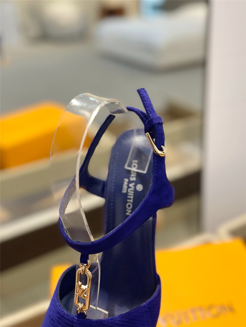 l0vis Vvtt0n blue satin chain sparkle heels sandals