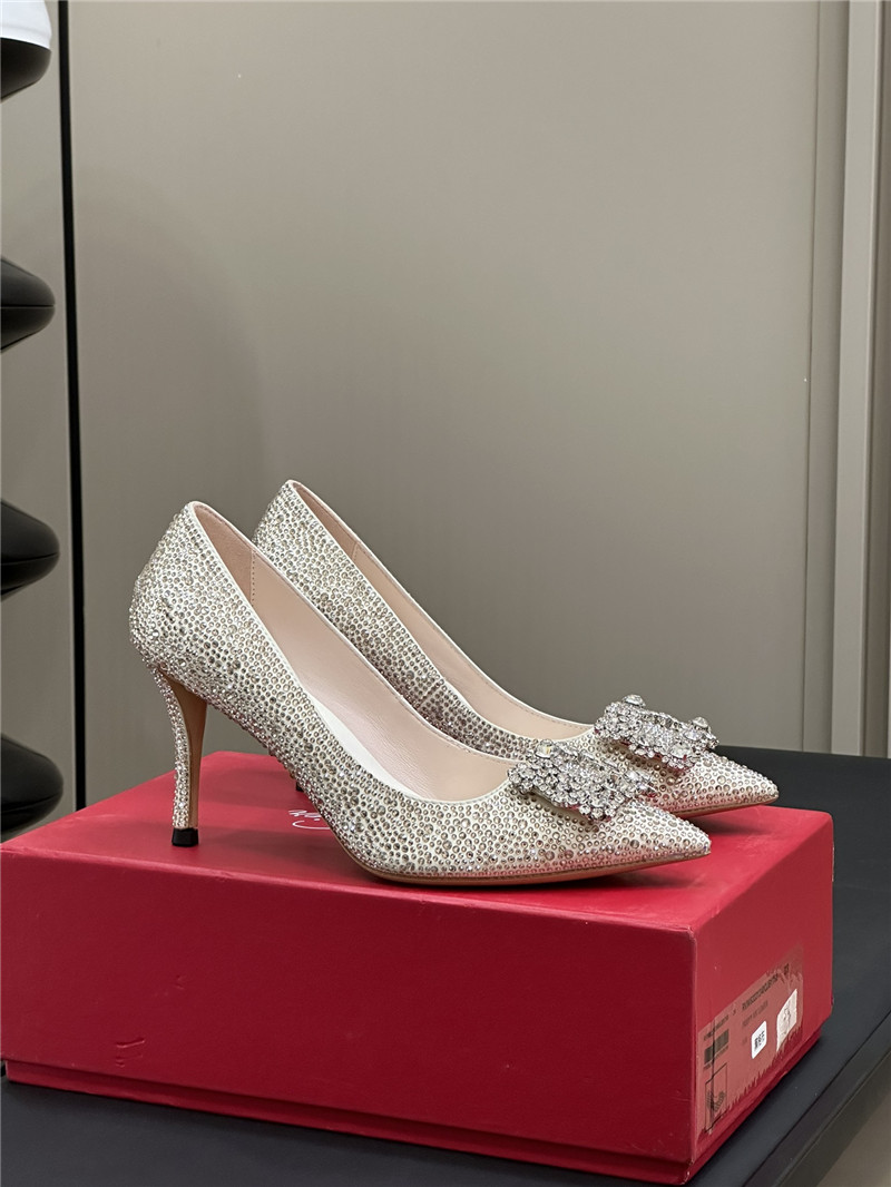 roger vivier flower D1am0nd buckle heels