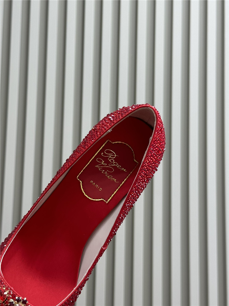 Roger Vivier Red Crystal Buckle Pumps