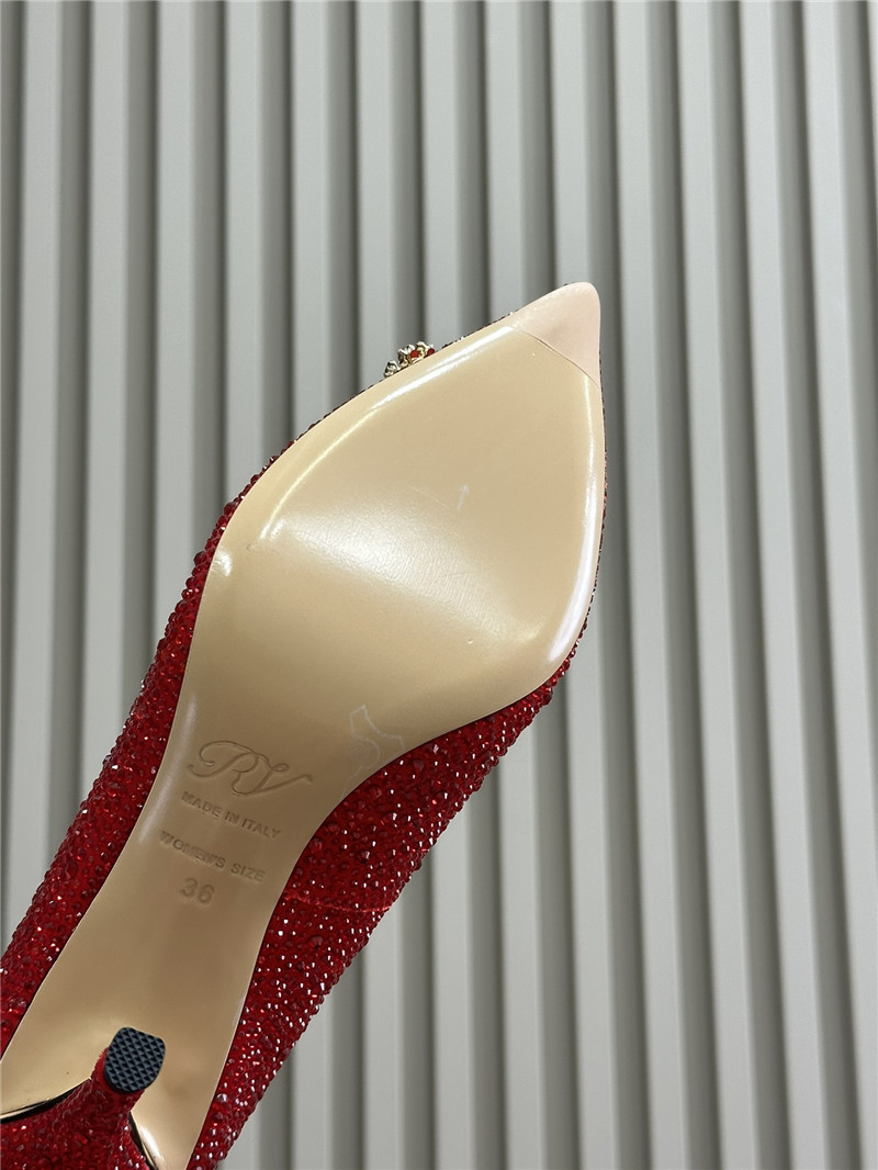 Roger Vivier Red Crystal Buckle Pumps