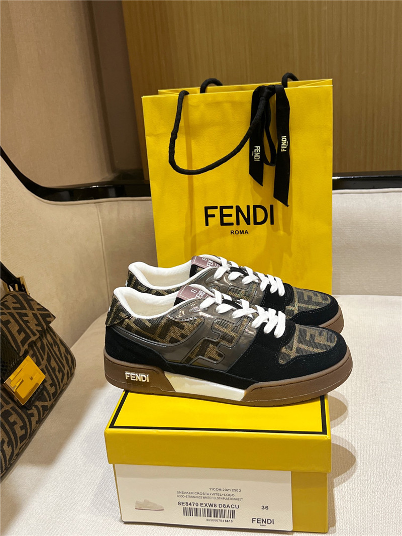 F**di match denim low-top sneakers