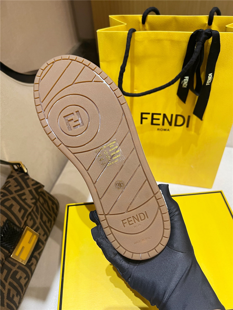 F**di match denim low-top sneakers