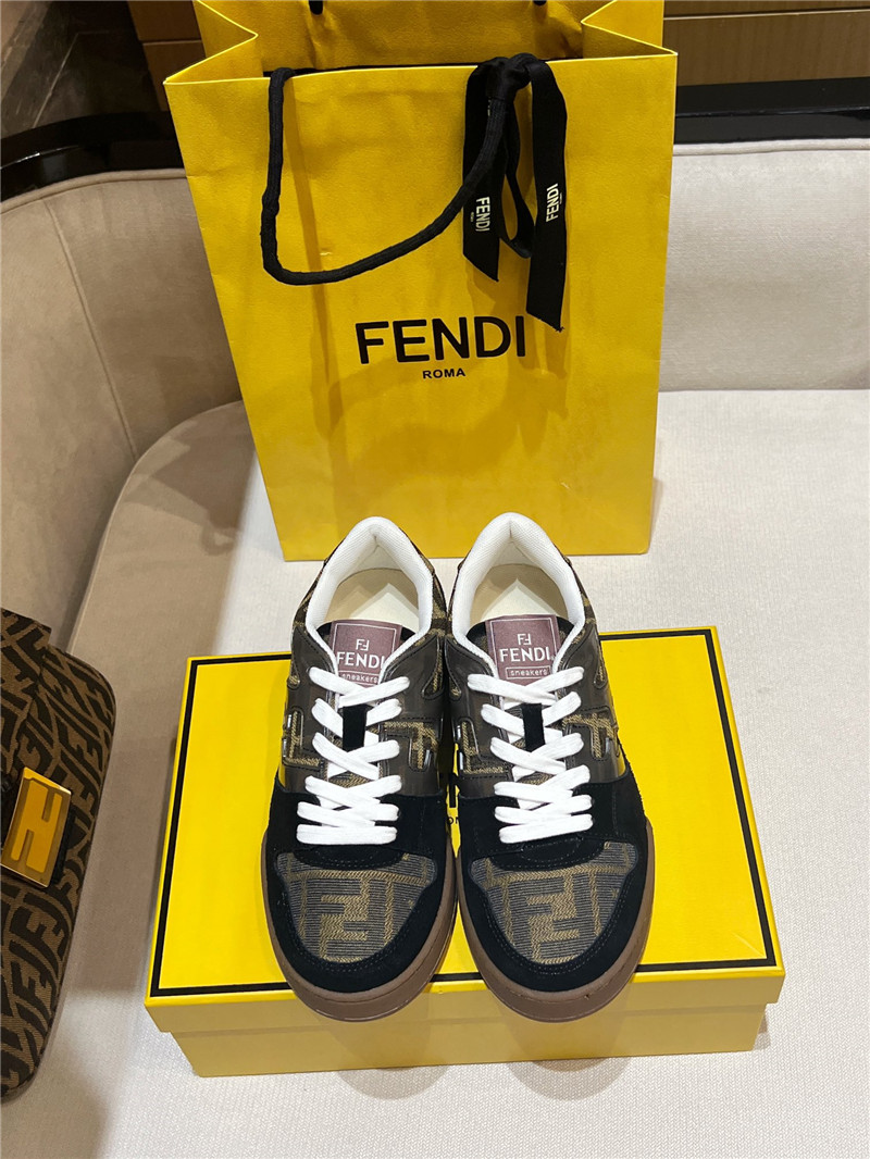F**di match denim low-top sneakers