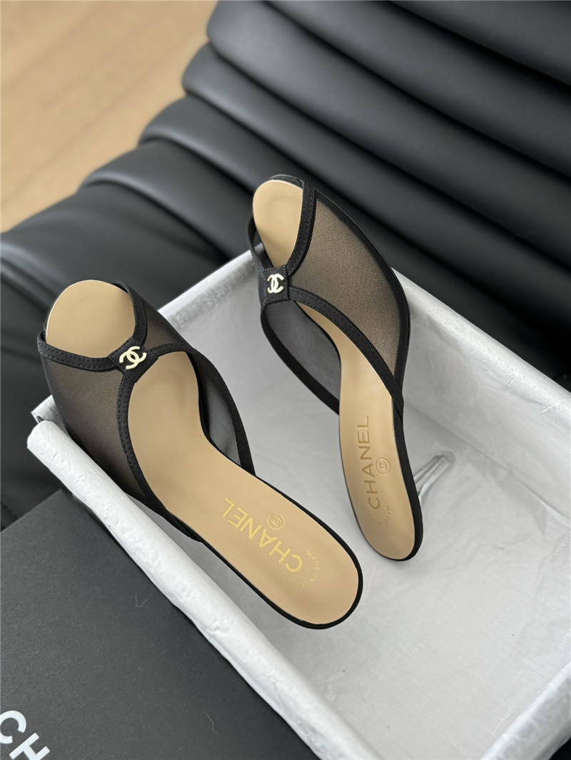 Ch**el mesh peep toe heels