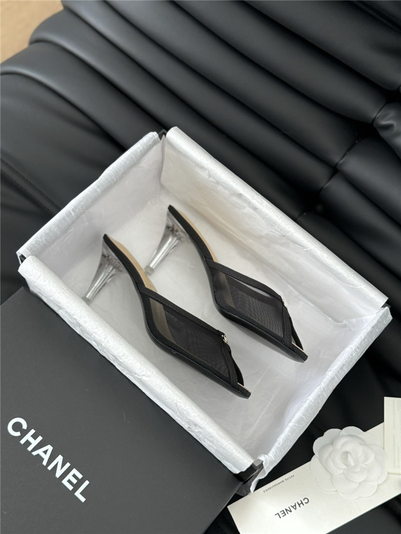 Ch**el mesh peep toe heels