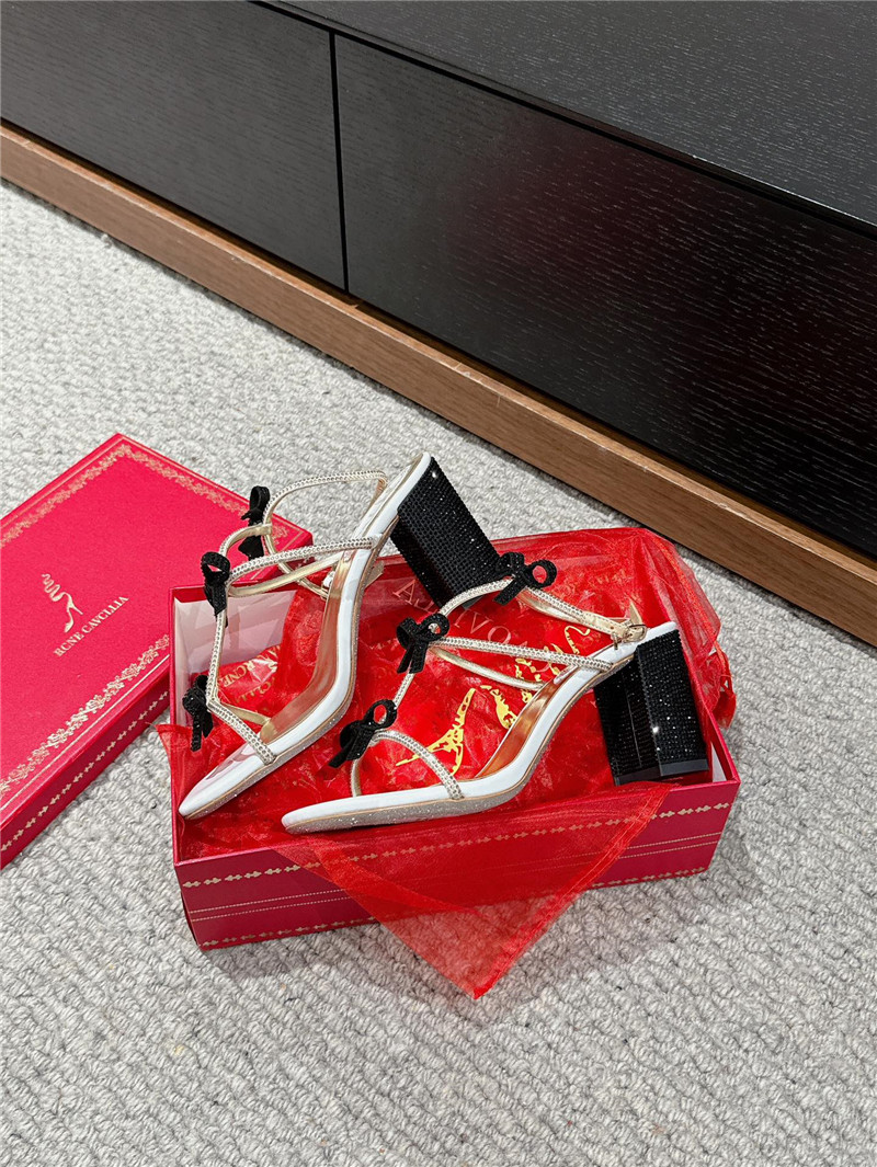 René Caovilla Caterina Black Sandals