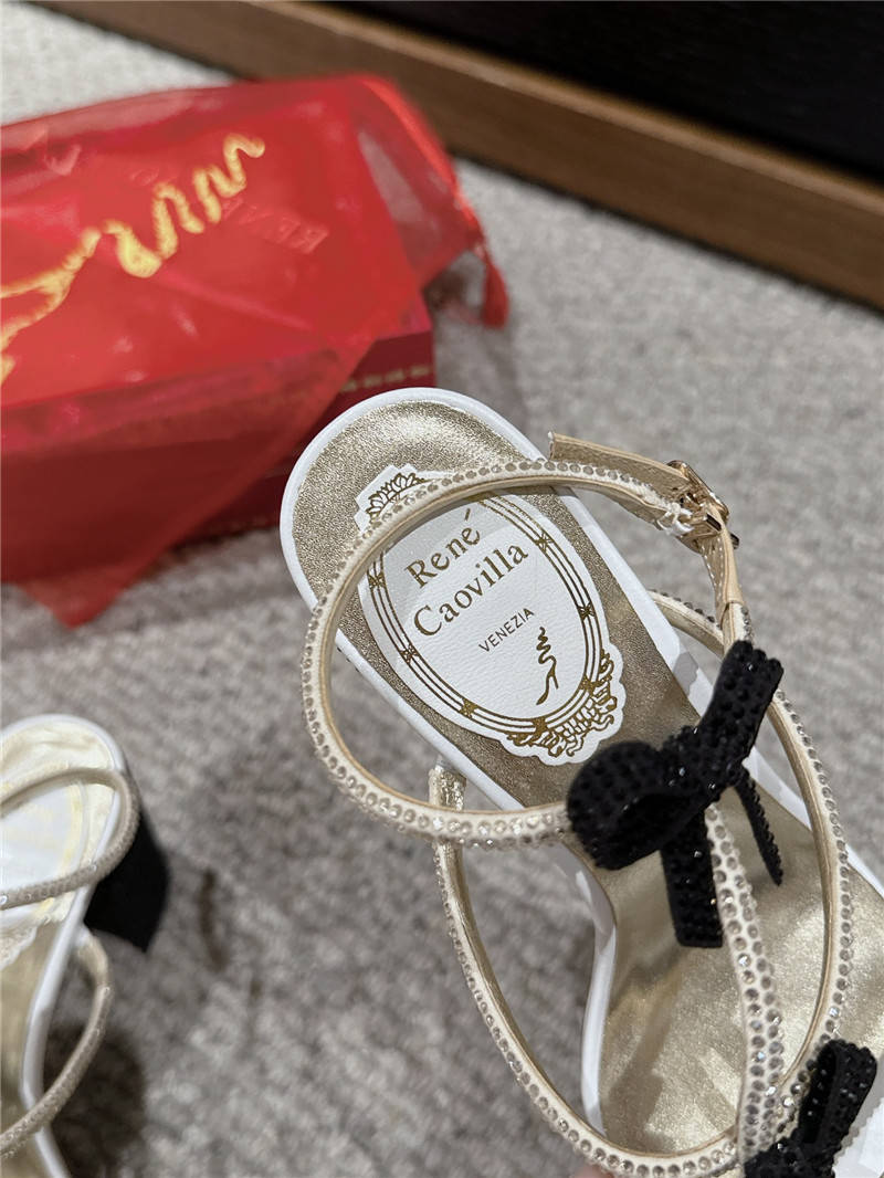 René Caovilla Caterina Black Sandals