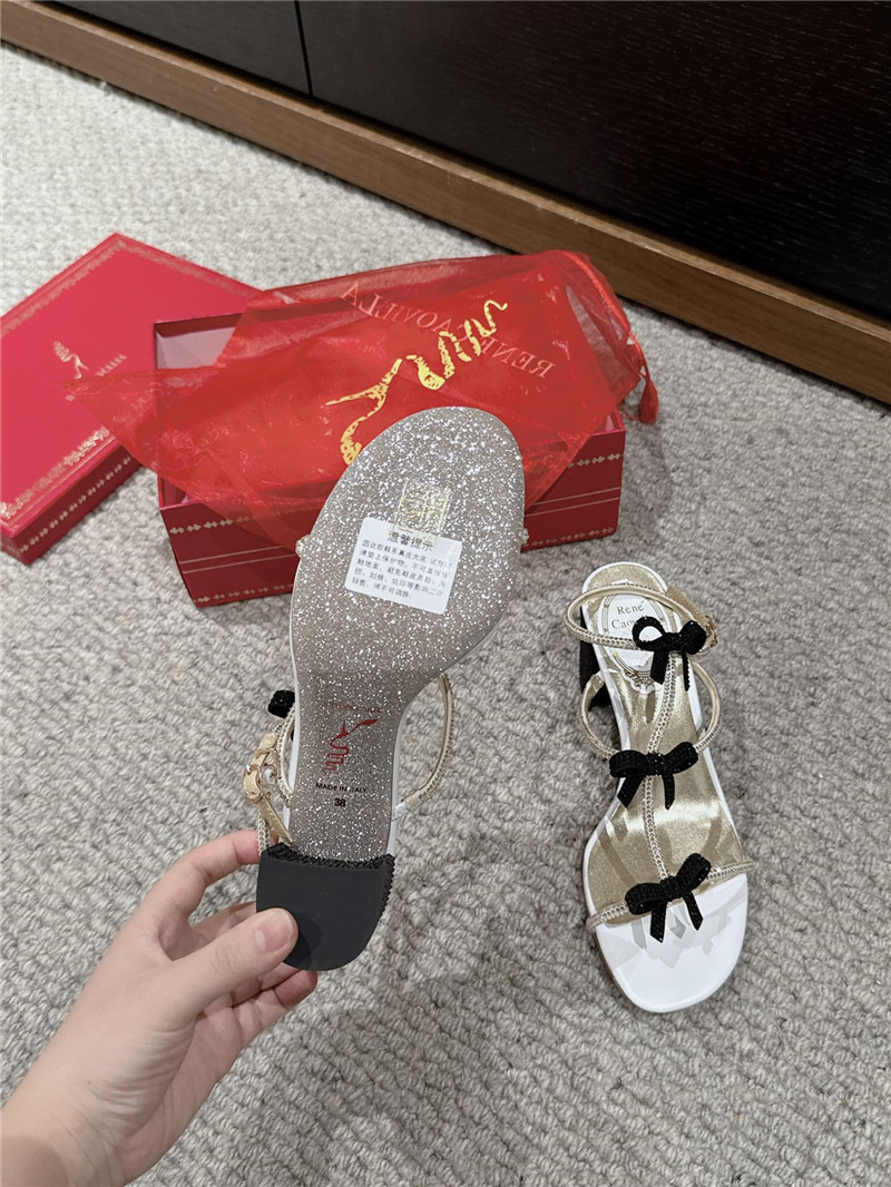 René Caovilla Caterina Black Sandals