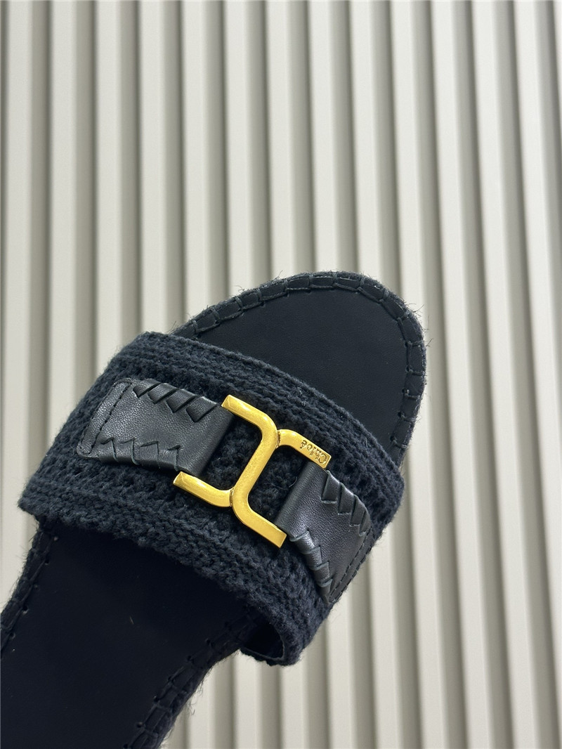 Chloé Black Woven Slide Mule Women