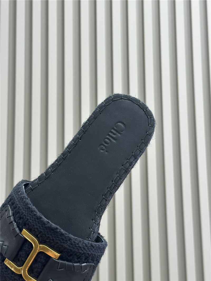 Chloé Black Woven Slide Mule Women