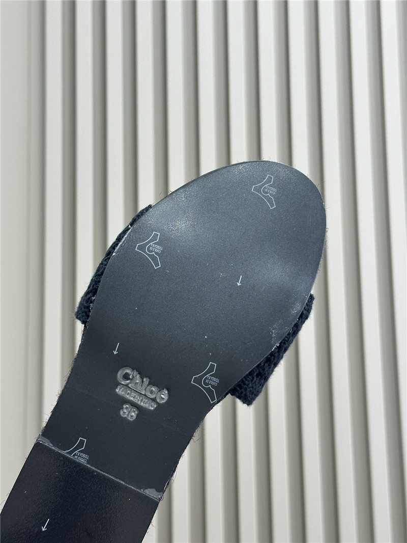 Chloé Black Woven Slide Mule Women