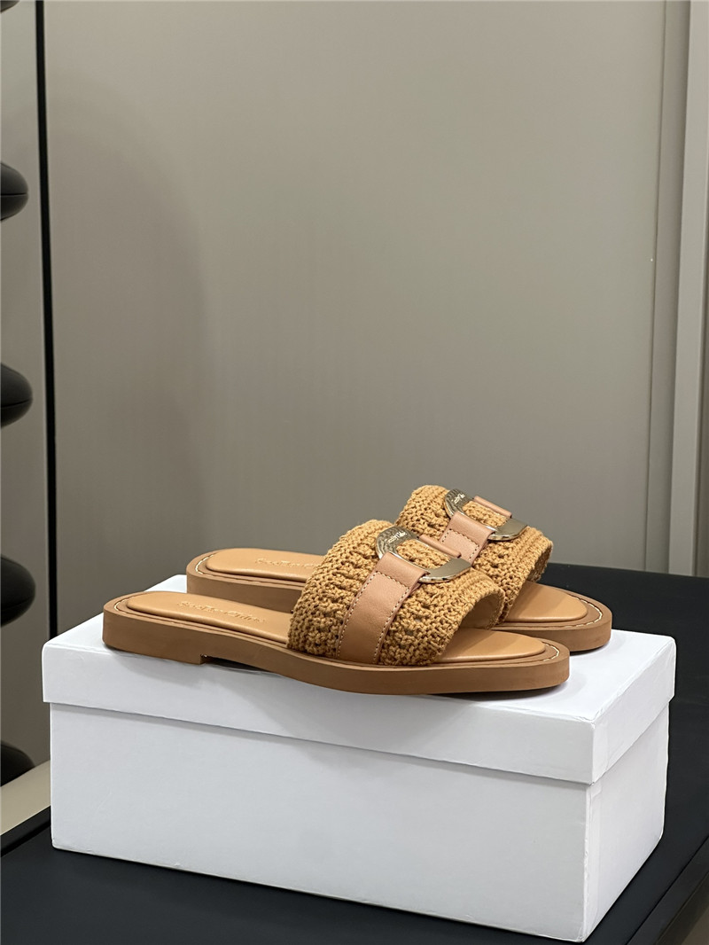 Chloé Beige Woven Slide Mule