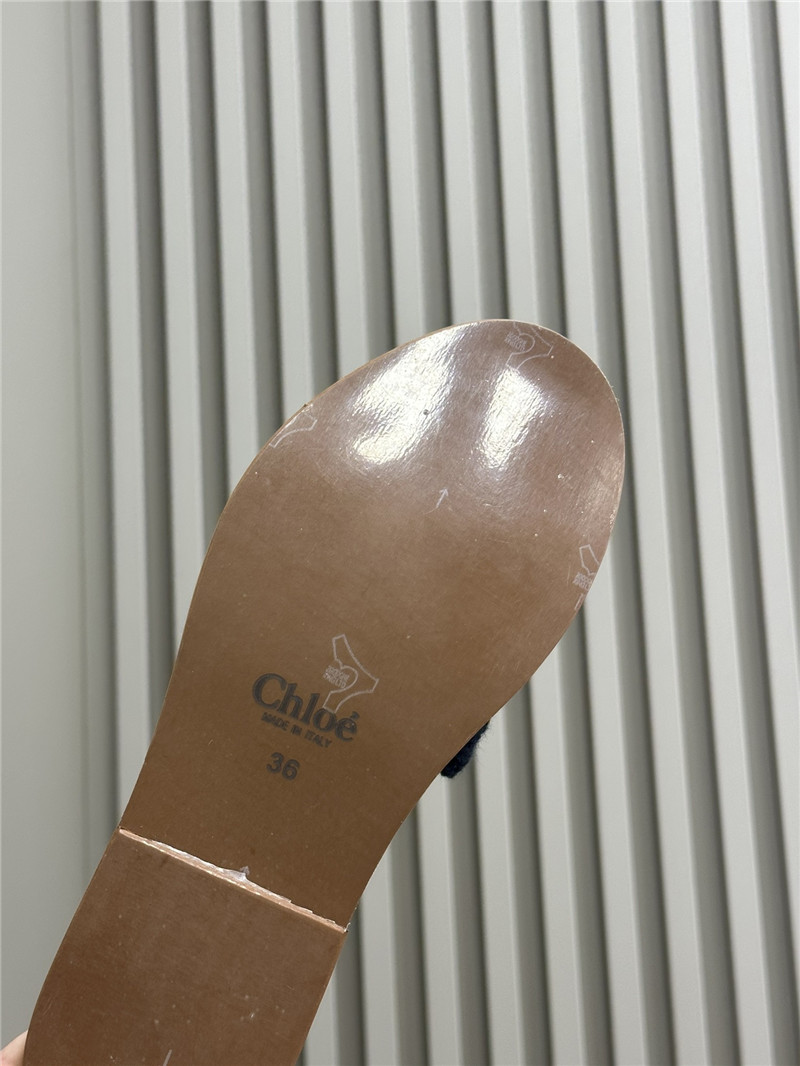 Chloé Black Woven Slide Mule