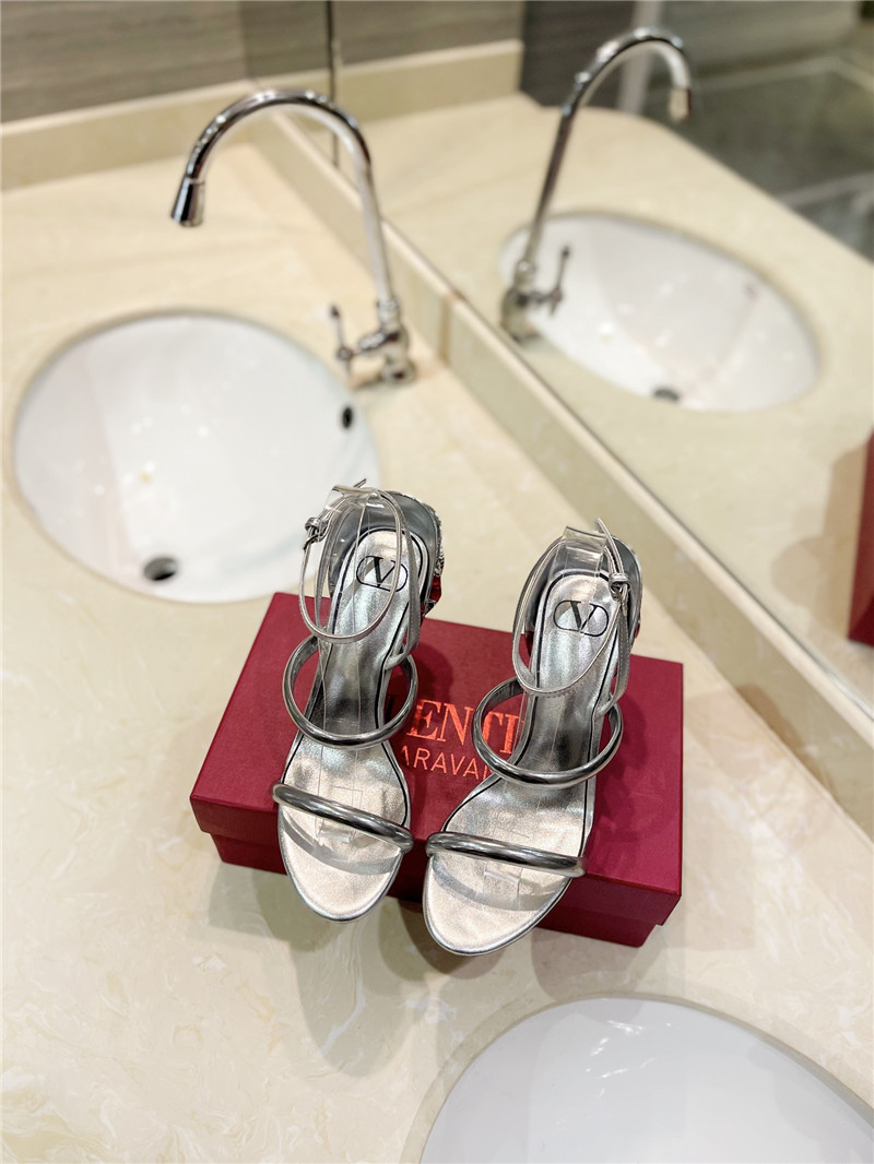 Va1e*ntin0 women’s silver heel sandals