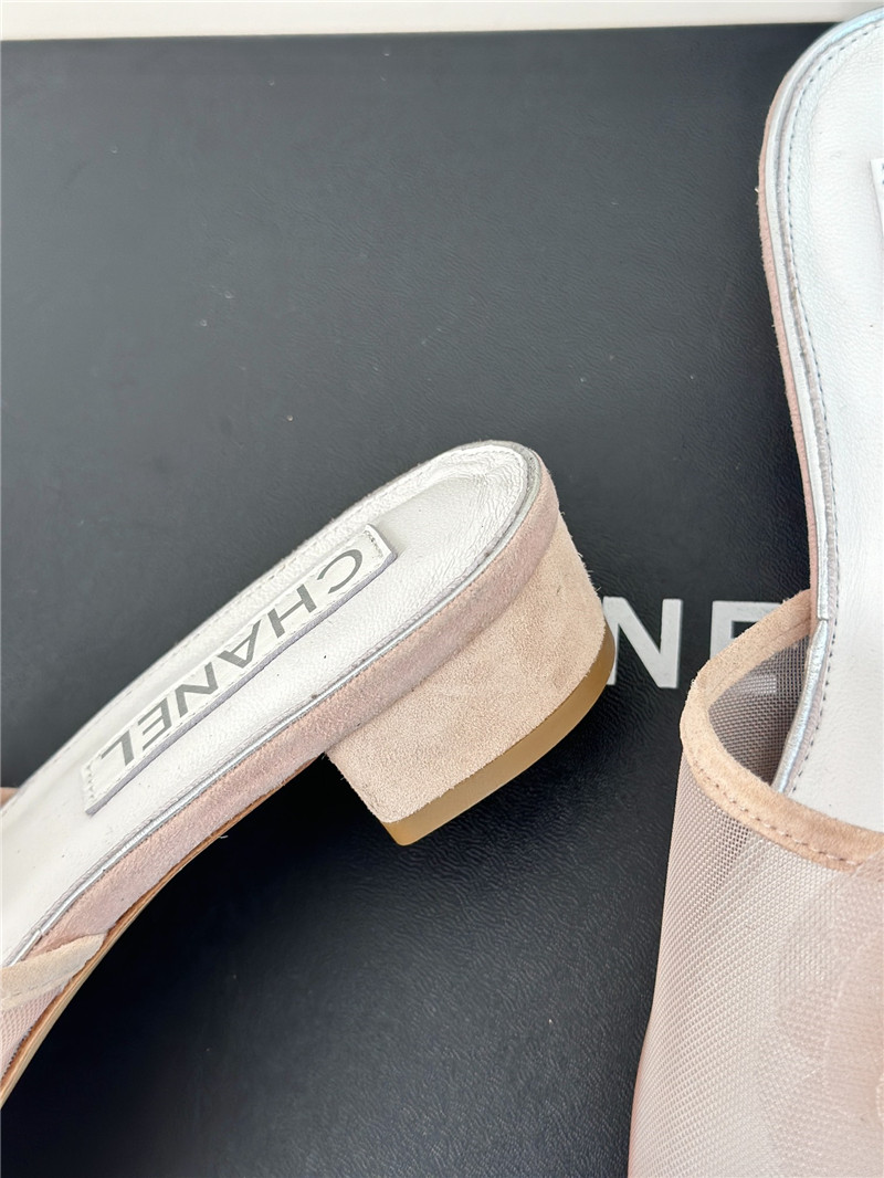 Ch**el pink camellia mesh flats