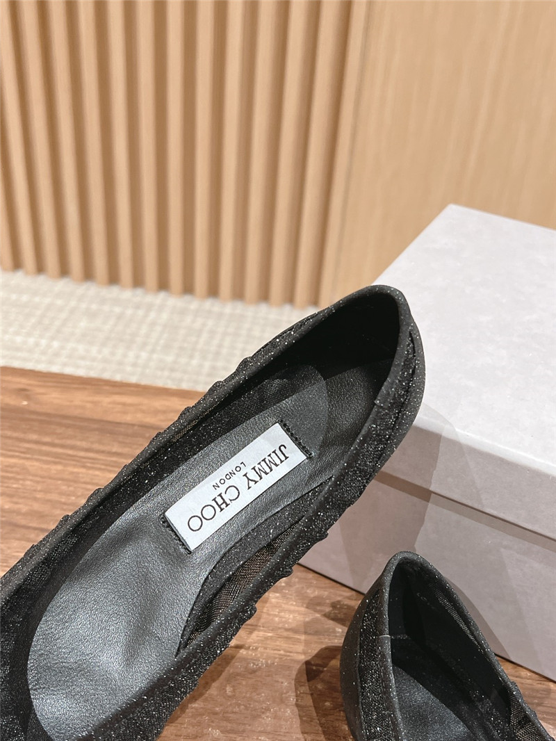 J1m*y Ch00 love mesh flats in black
