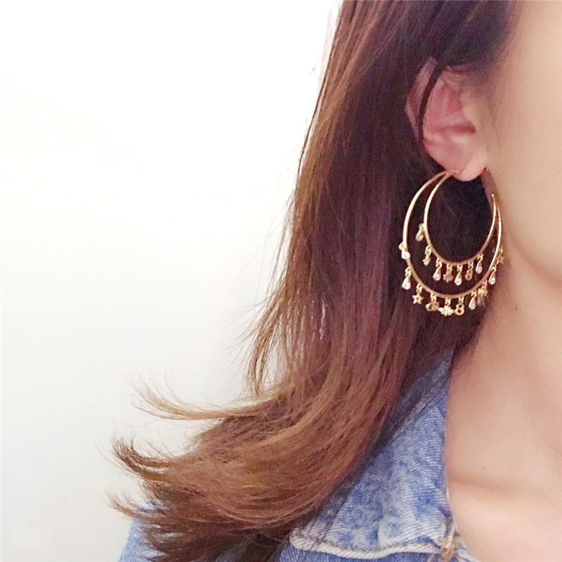 d10r multi-element tassel D1am0nd earrings