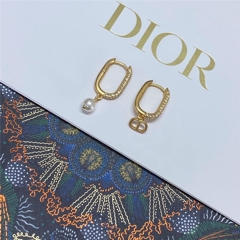 d10r full D1am0nd cd pearl earrings