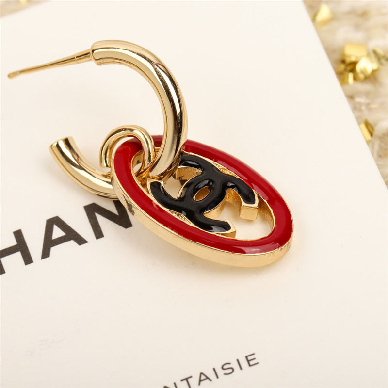 Ch**el oval double c earrings