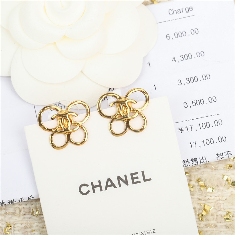 Ch**el butterfly double c earrings