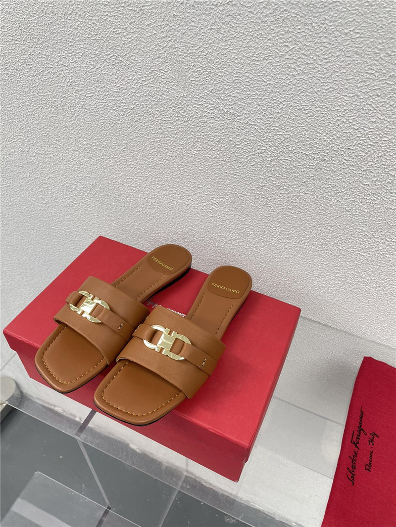 Salvatore Ferragamo flat slides replica shoes