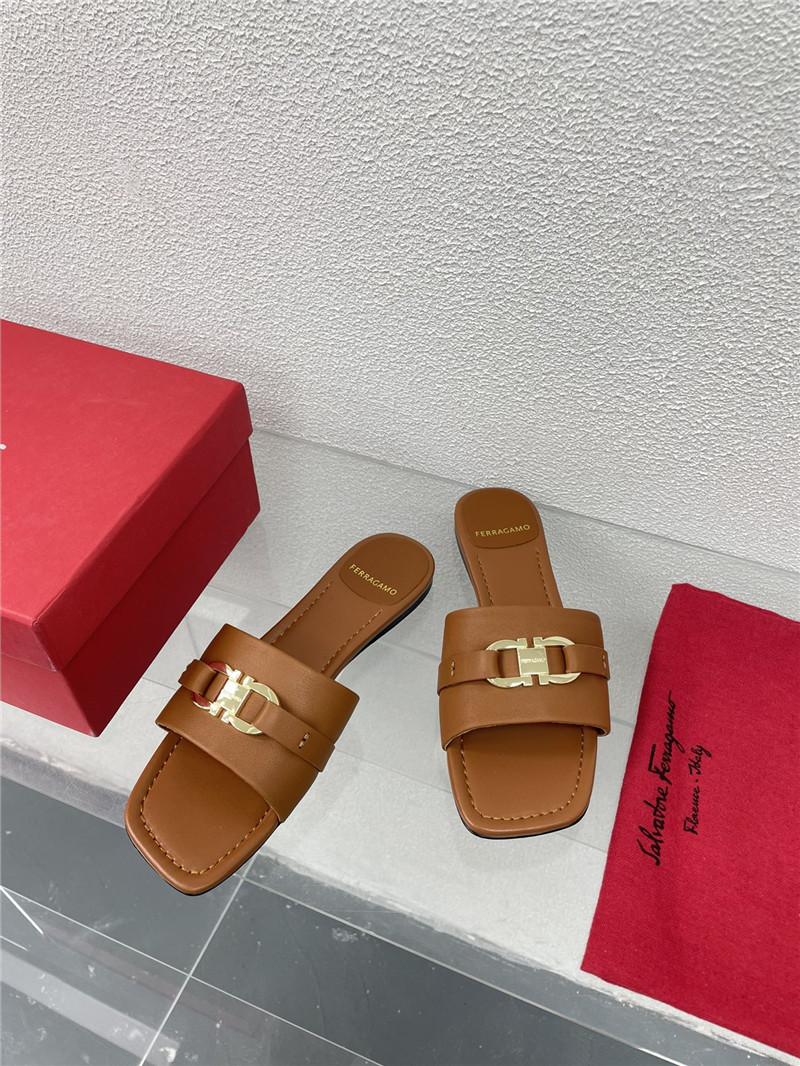 Salvatore Ferragamo flat slides replica shoes