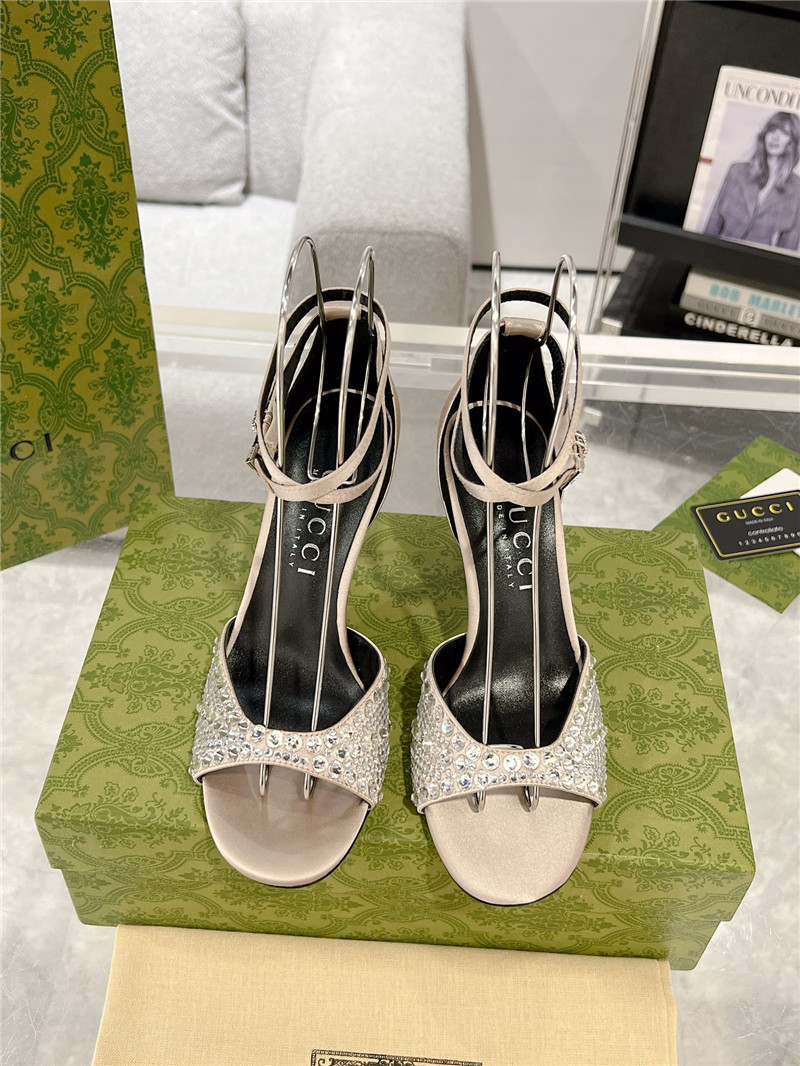 Gvc*1 rhinestone silk sandals replica designer shoes