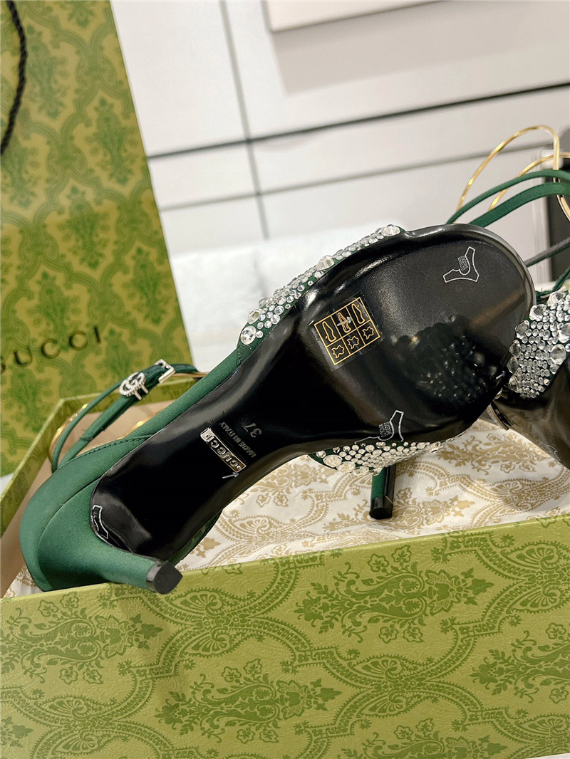 Gvc*1 rhinestone silk sandals replica designer shoes