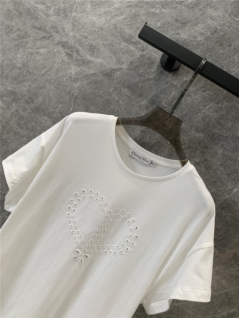 D10r hollow heart embroidered short-sleeved t-shirt replica clothes