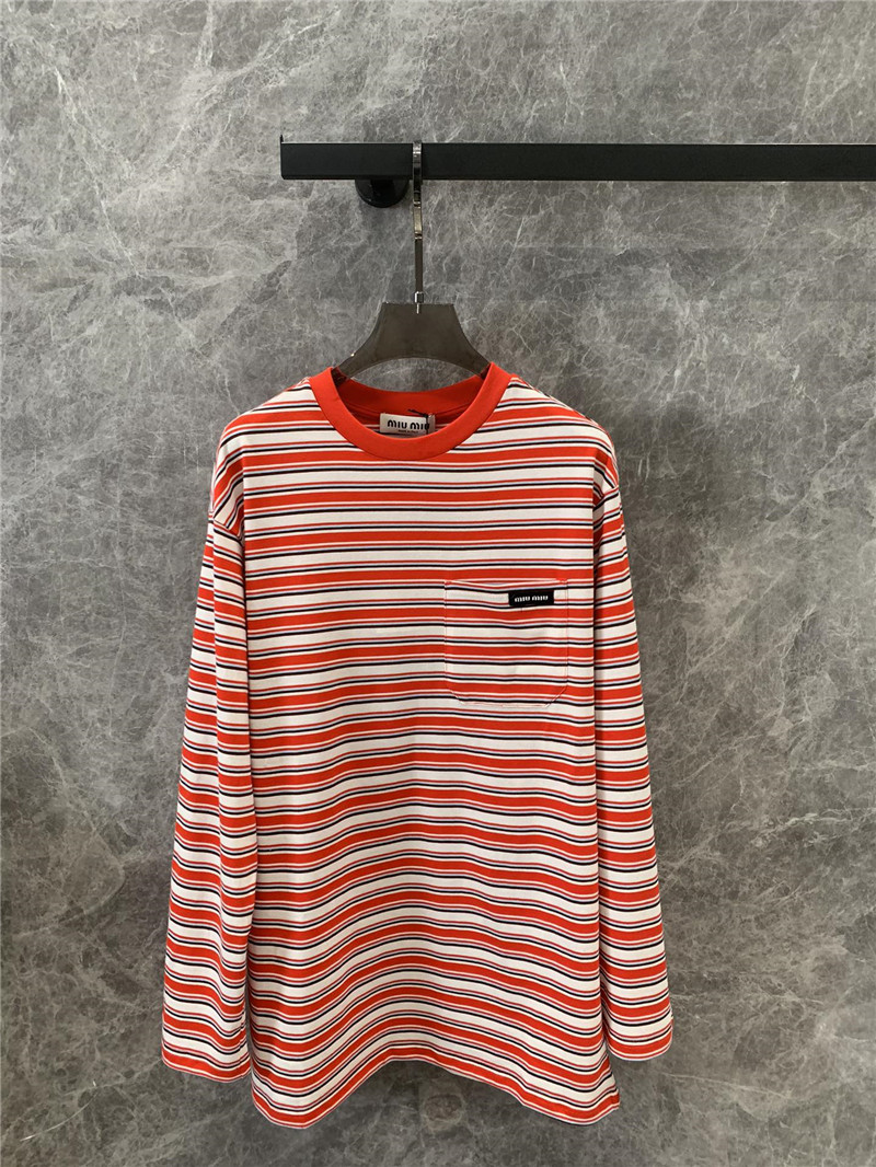 M1um1u long sleeve round neck t-shirt cheap replica designer clothes