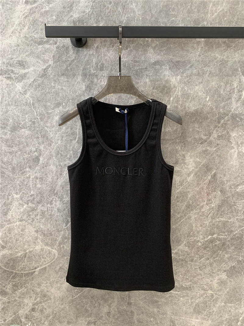Moncler new logo embroidered ribbed vest replica clothing sites