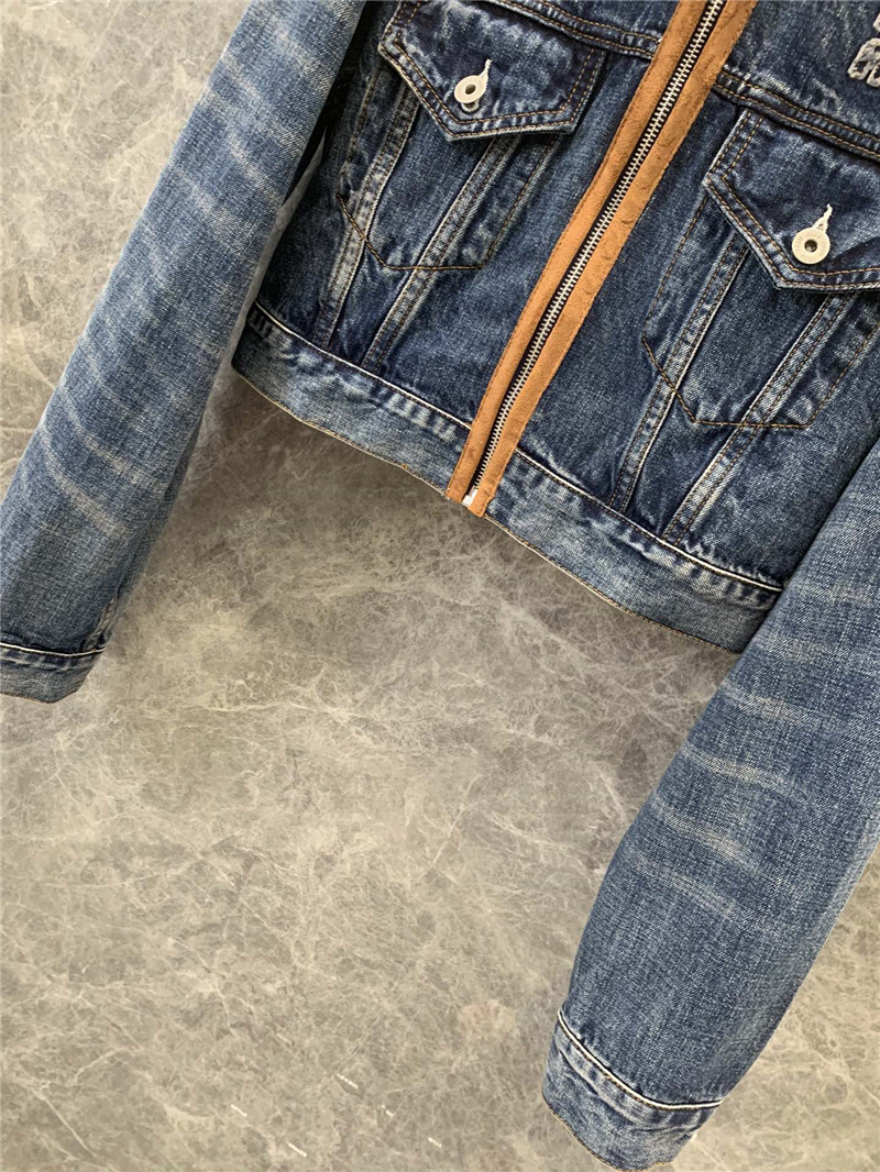 M1um1u lapel denim jacket replica d&g clothing